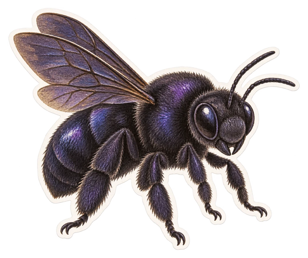 L'abeille charpentière violette (Xylocopa violacea)