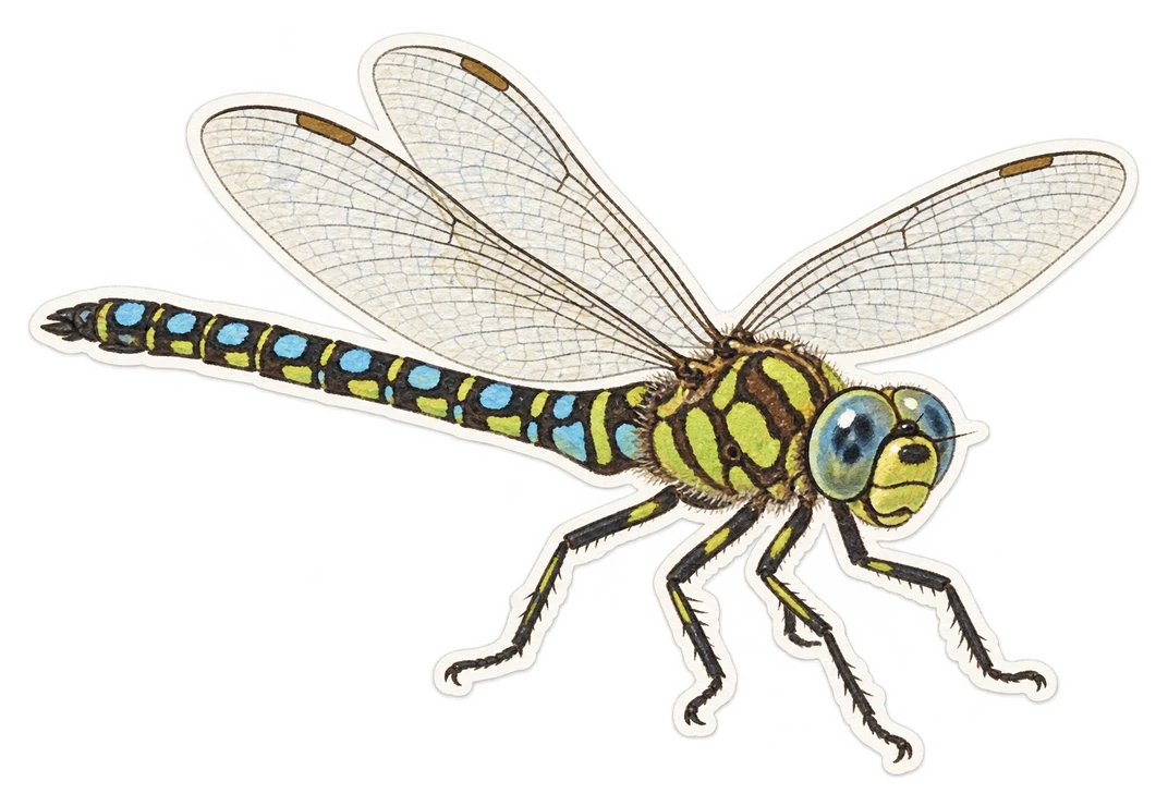 L’aeschne bleue (Aeshna cyanea)