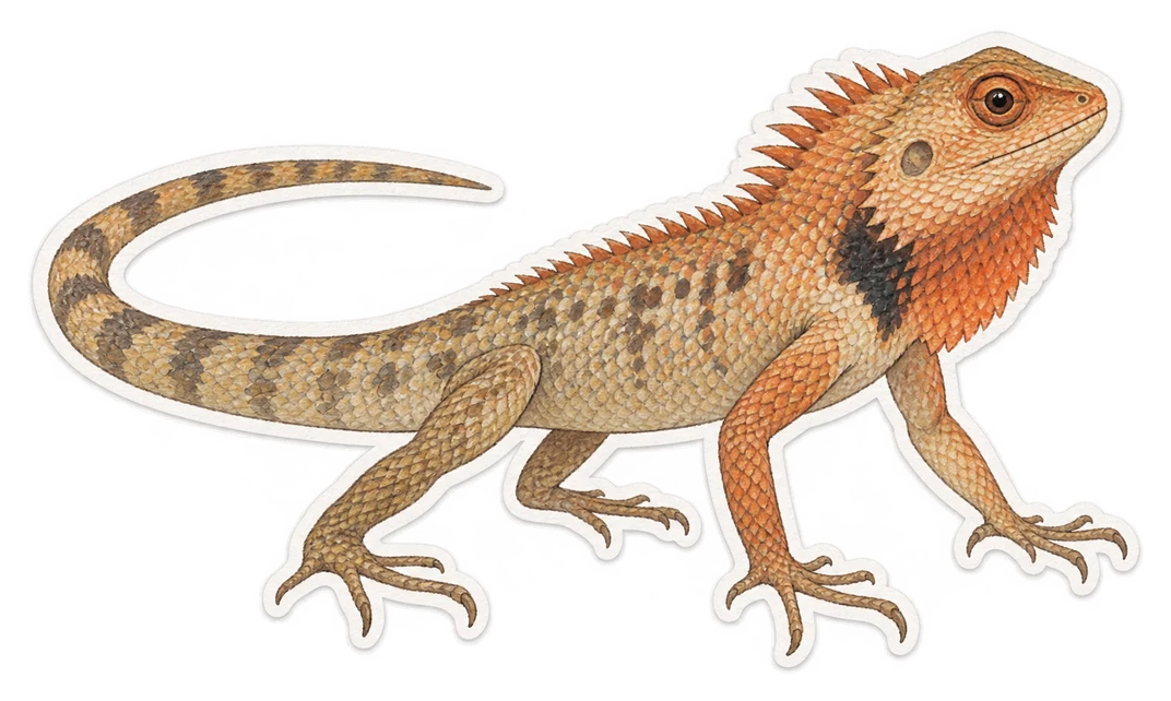 L'agame versicolore (Calotes versicolor)