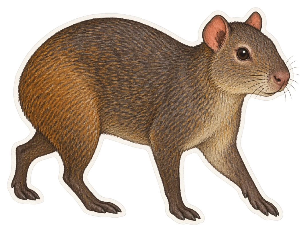L'agouti cendré (Dasyprocta fuliginosa)