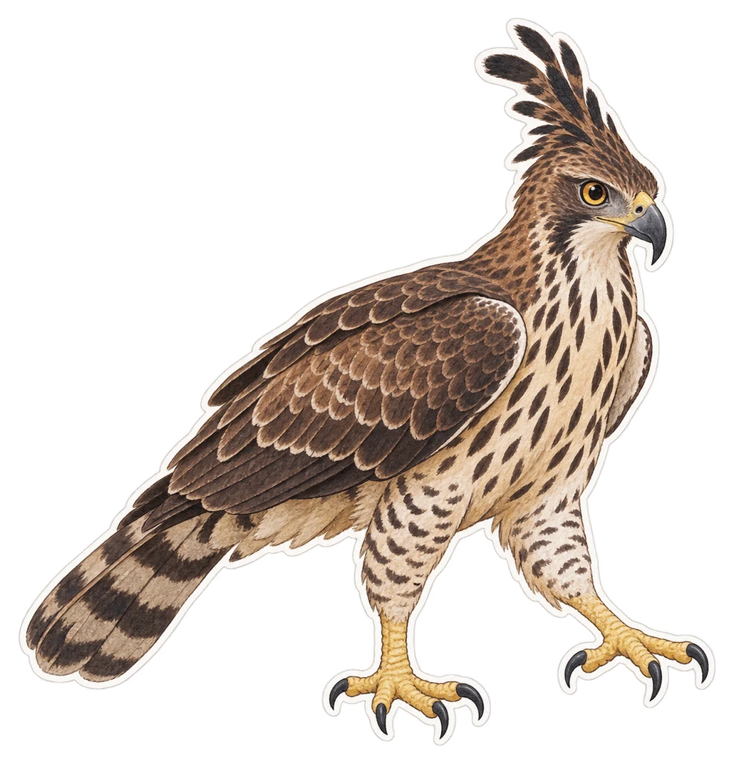 L'aigle huppé (Nisaetus cirrhatus)