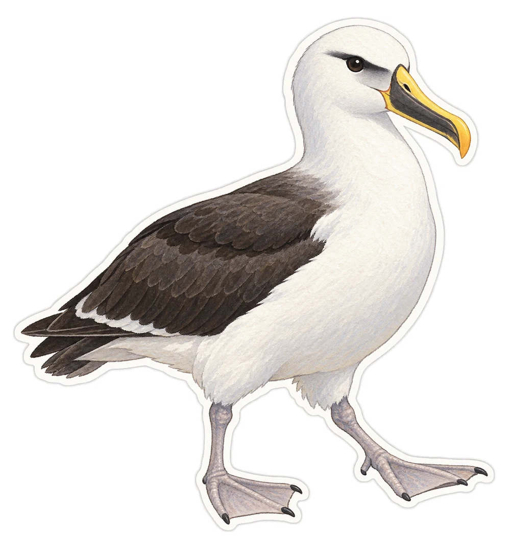 L'albatros à nez jaune de l'océan Atlantique (Thalassarche chlororhynchos)