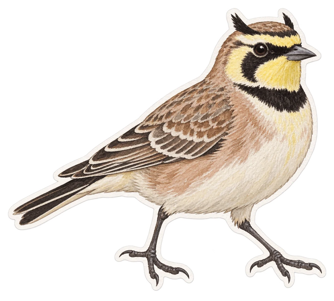 L’alouette hausse-col (Eremophila alpestris)