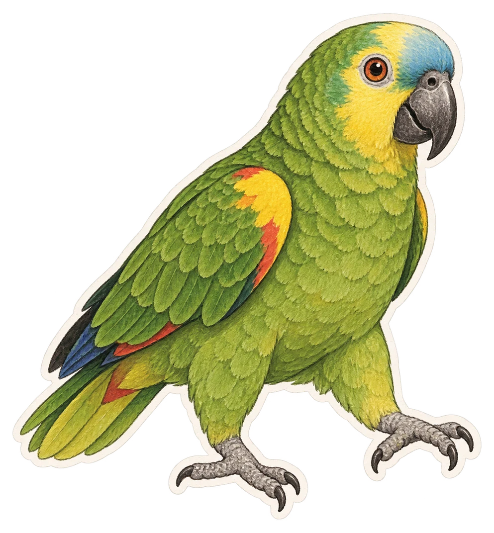 L'amazone à front bleu (Amazona aestiva)