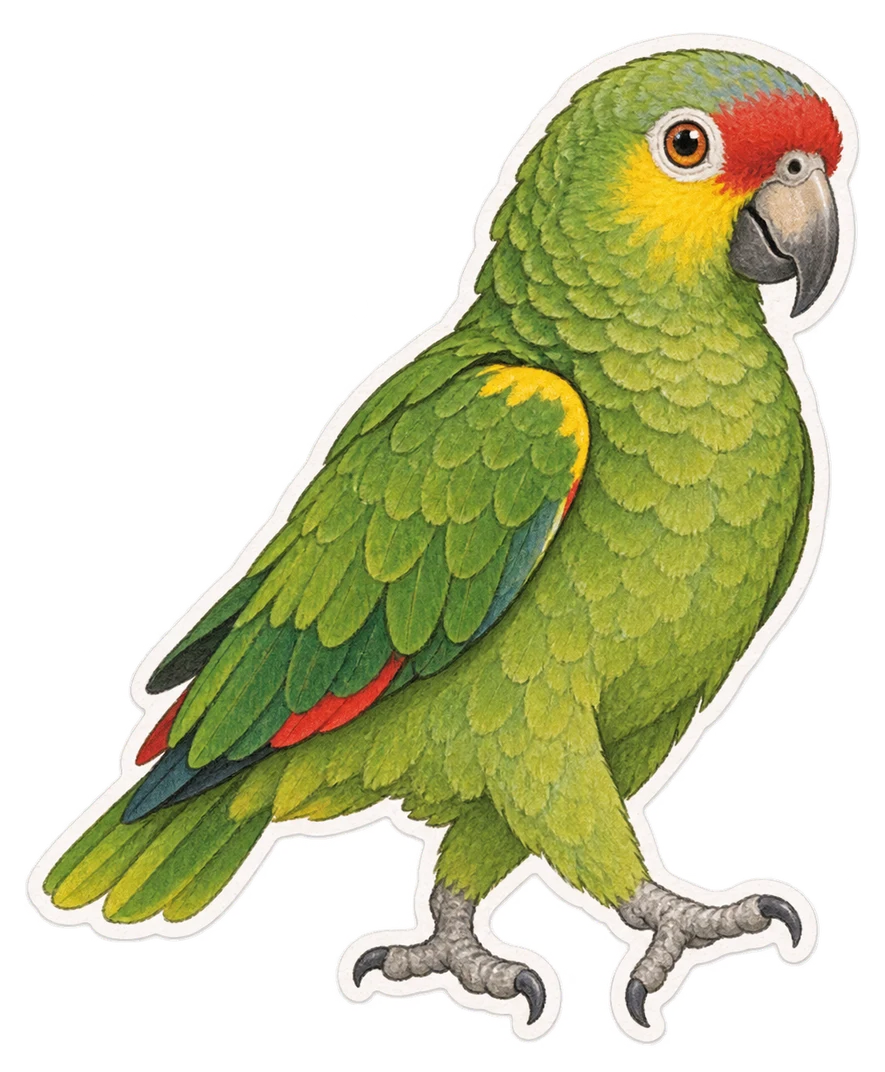 L’amazone à lores rouges (Amazona autumnalis)