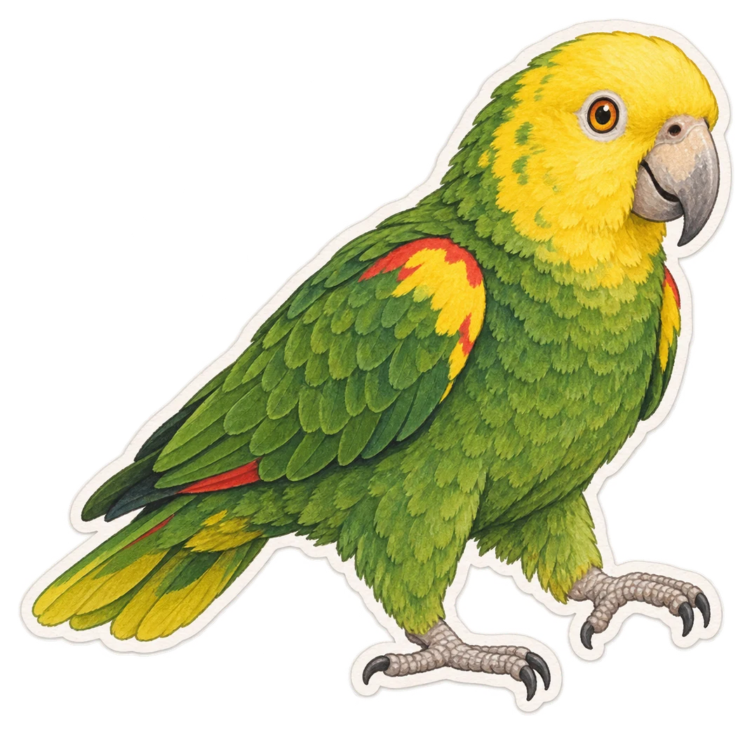 L'amazone à tête jaune (Amazona oratrix)