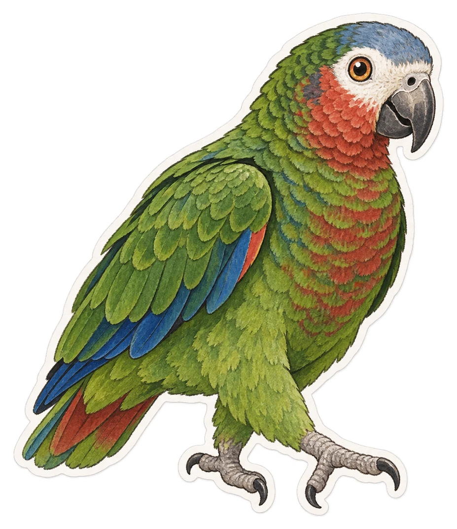 L'amazone de Sainte-Lucie (Amazona versicolor)