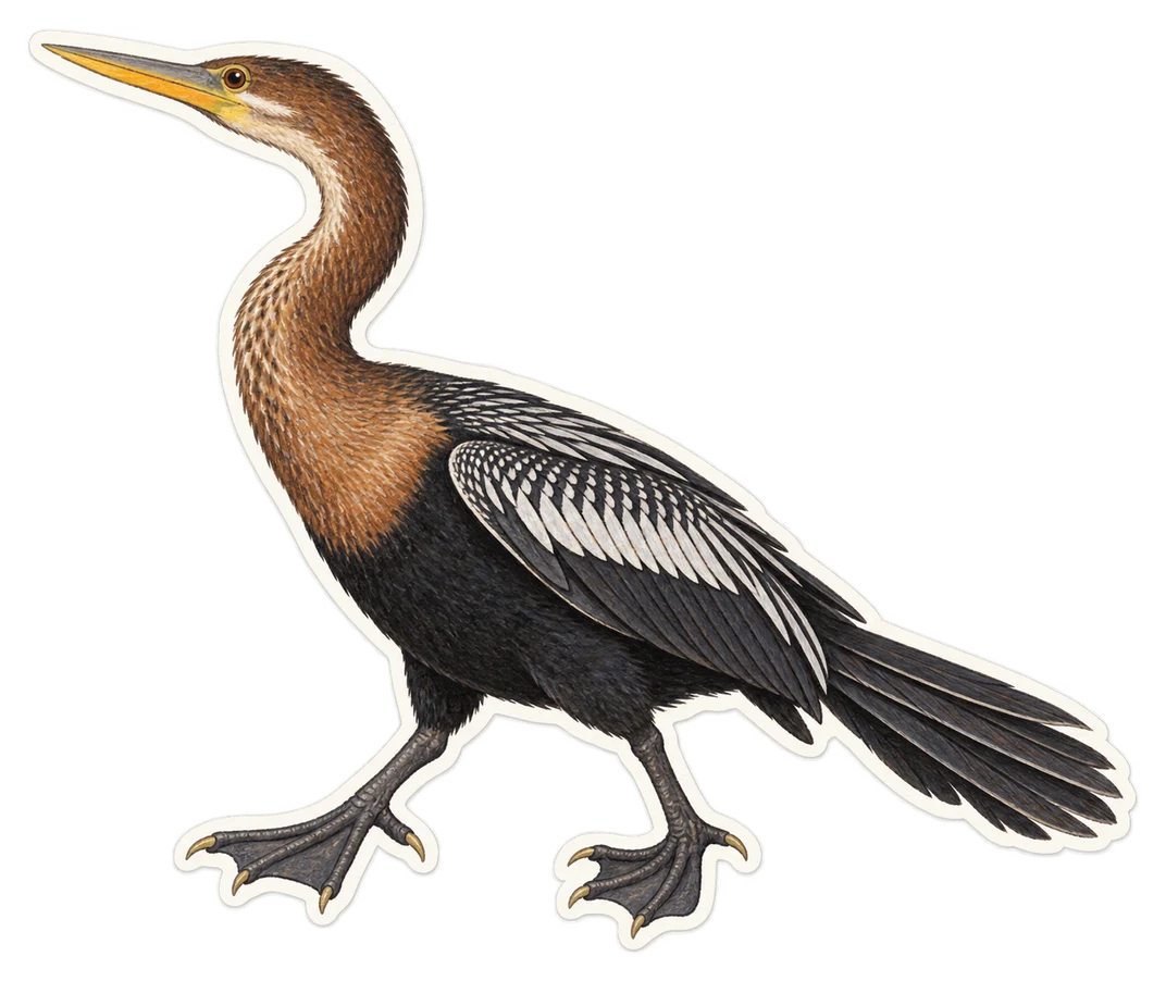L'anhinga roux (Anhinga melanogaster)