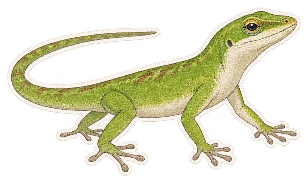 L'anolis vert (Anolis carolinensis)