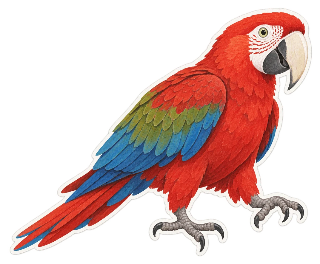L’ara chloroptère (Ara chloropterus)