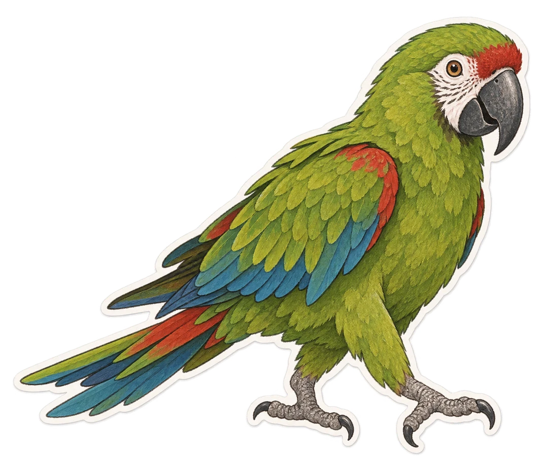 L'ara vert (Ara severus)