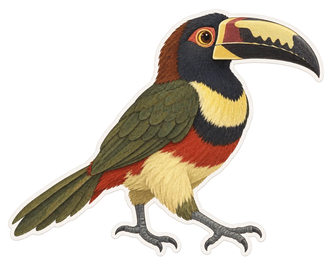 L'araçari de Beauharnais (Pteroglossus beauharnaesii)