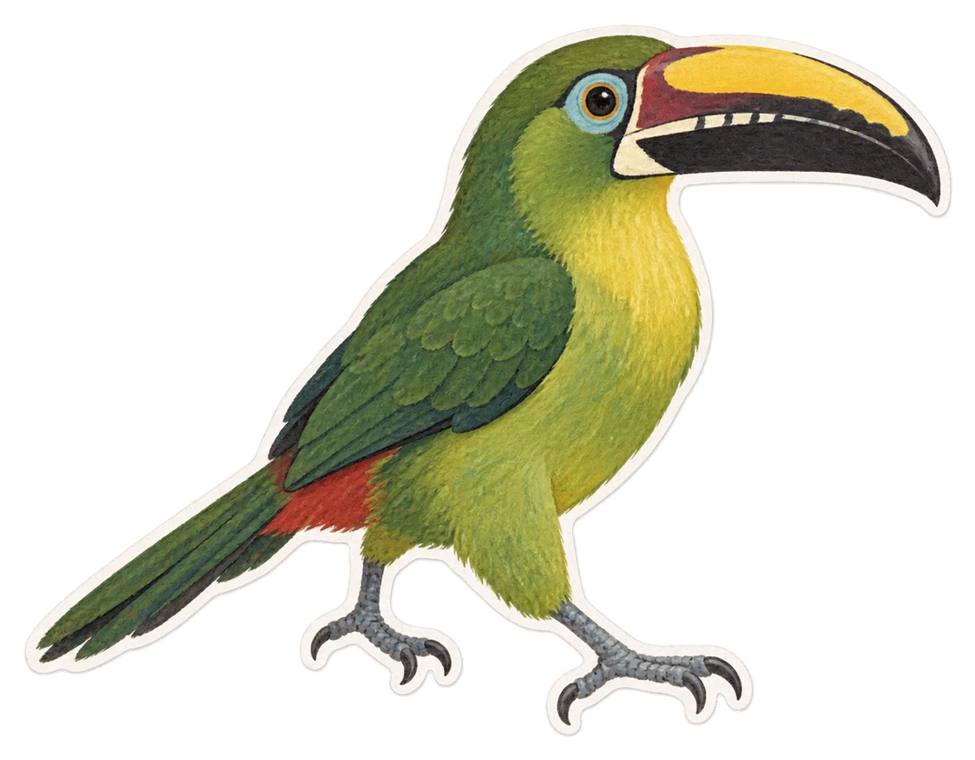 L'araçari vert (Pteroglossus viridis)