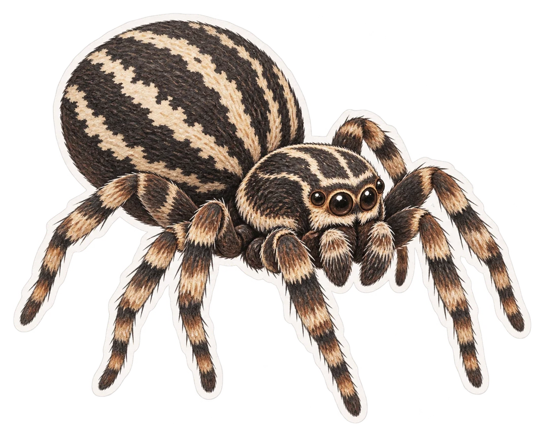 L'araignée veloutée rayée (Stegodyphus lineatus)