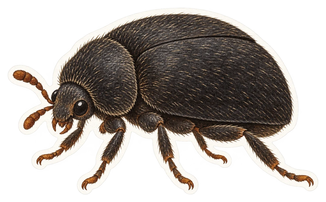 L'attagène noir (Attagenus unicolor)