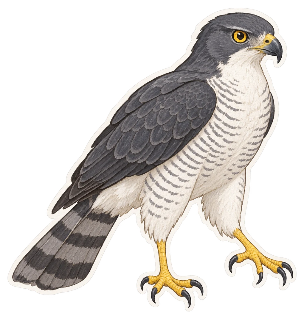 L'autour à ventre blanc (Accipiter haplochrous)