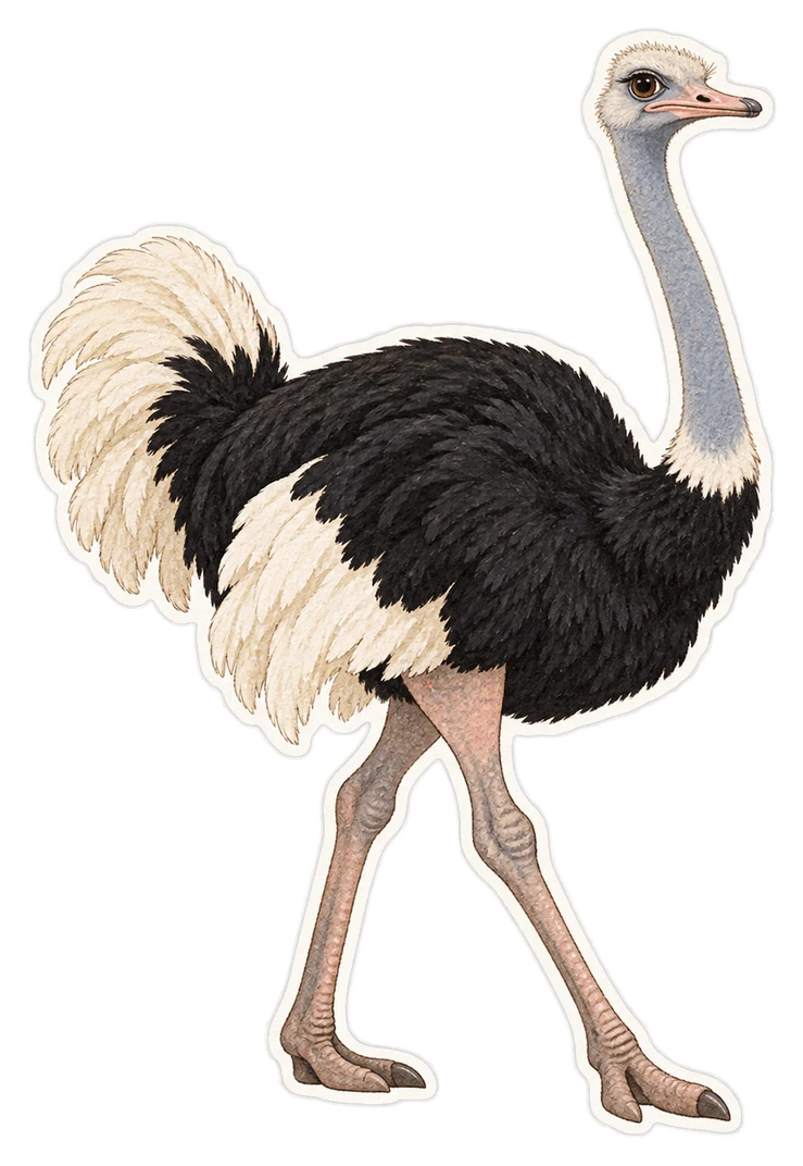 L'autruche de Somalie (Struthio molybdophanes)