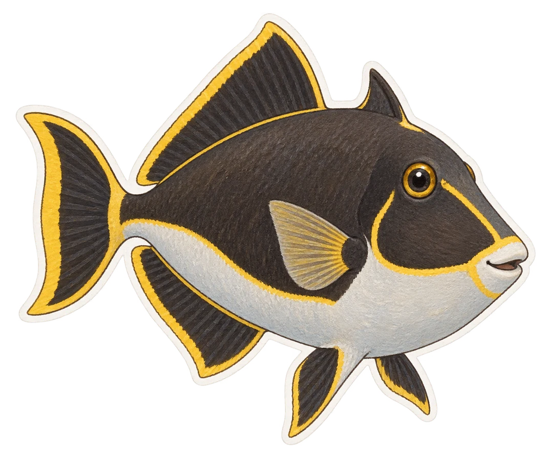 Le baliste à marges dorées (Xanthichthys auromarginatus)