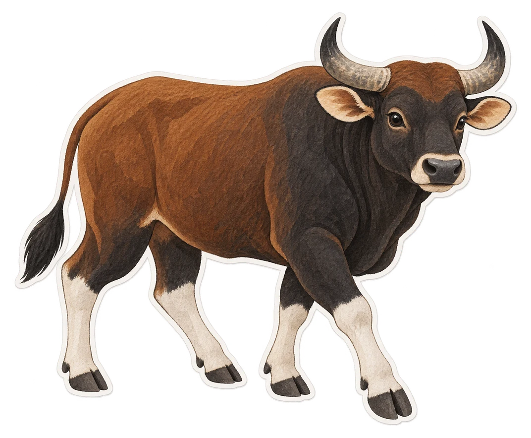 Le banteng (Bos javanicus)