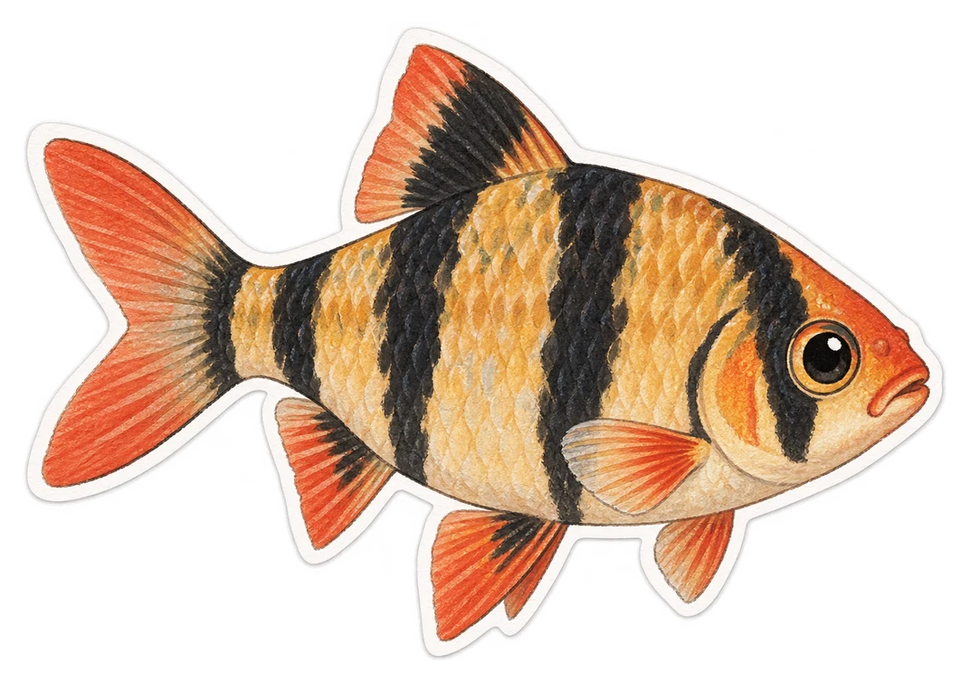 Le barbu de Sumatra (Puntigrus tetrazona)
