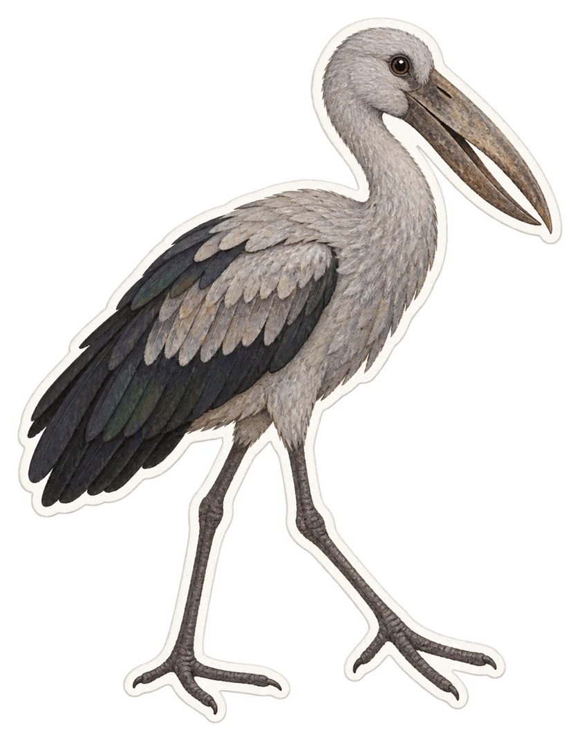 Le bec-ouvert africain (Anastomus lamelligerus)
