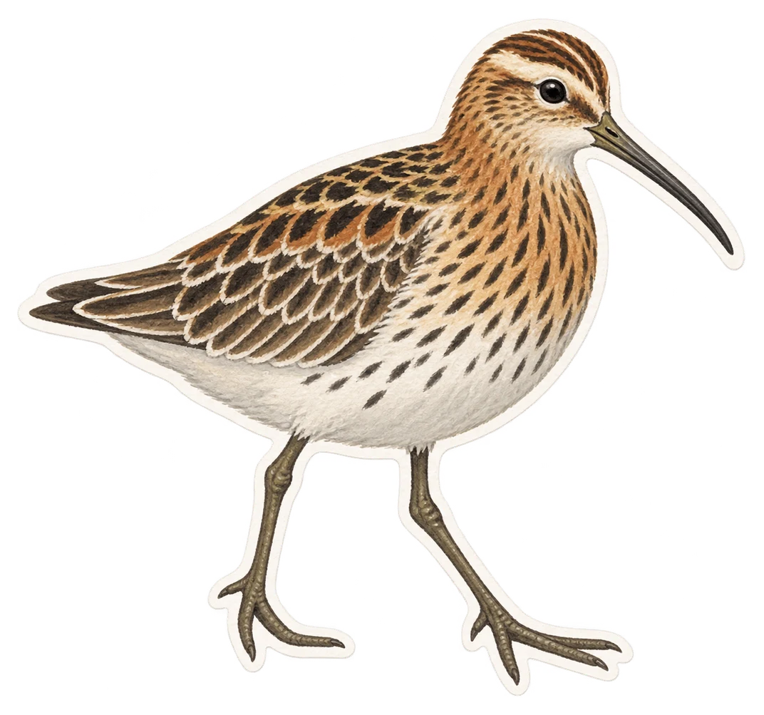 Le bécasseau falcinelle (Calidris falcinellus)