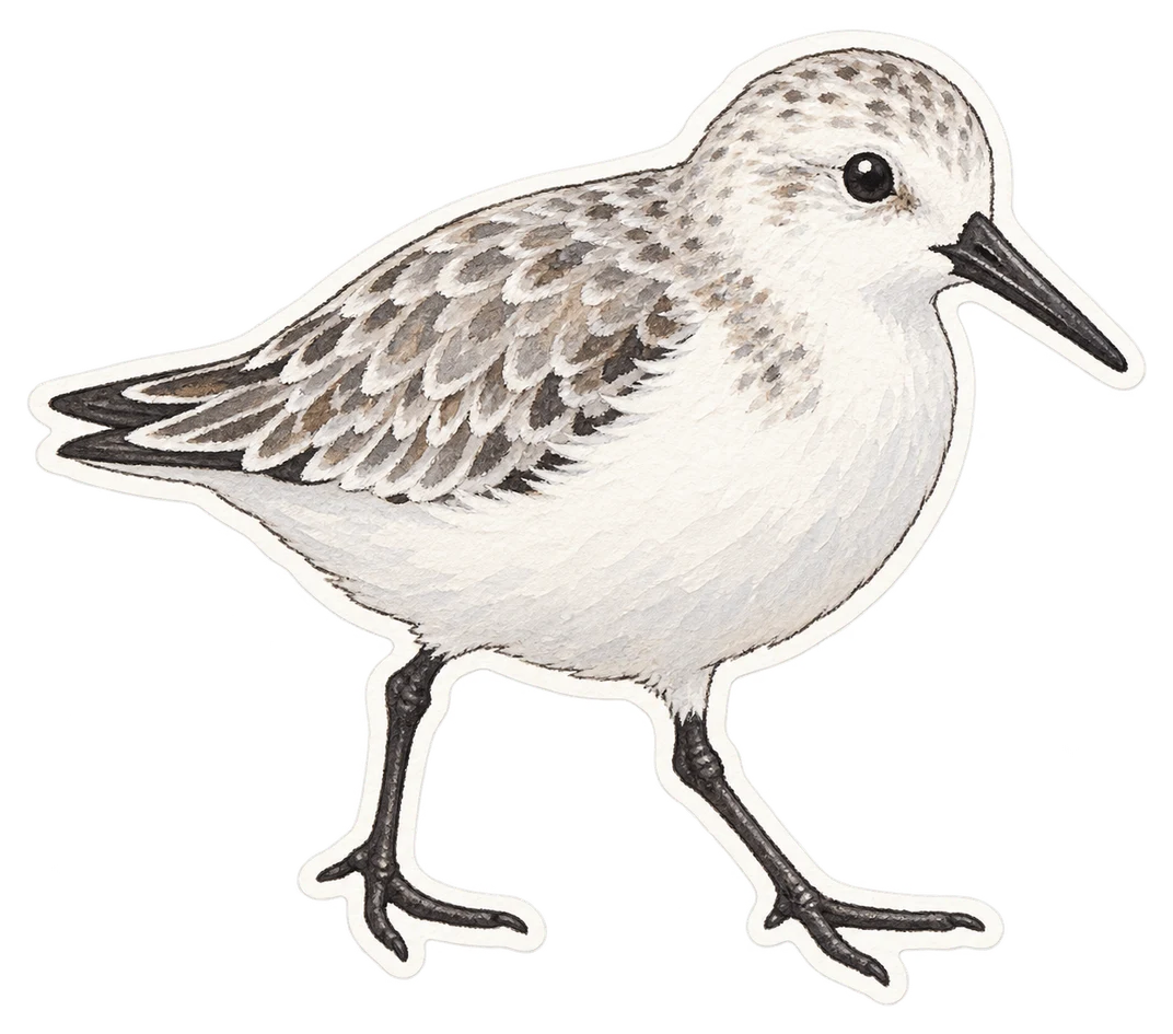 Le bécasseau sanderling (Calidris alba)