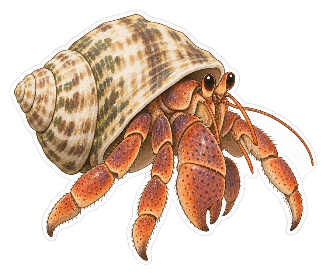Le bernard-l'ermite terrestre des Caraïbes (Coenobita clypeatus)