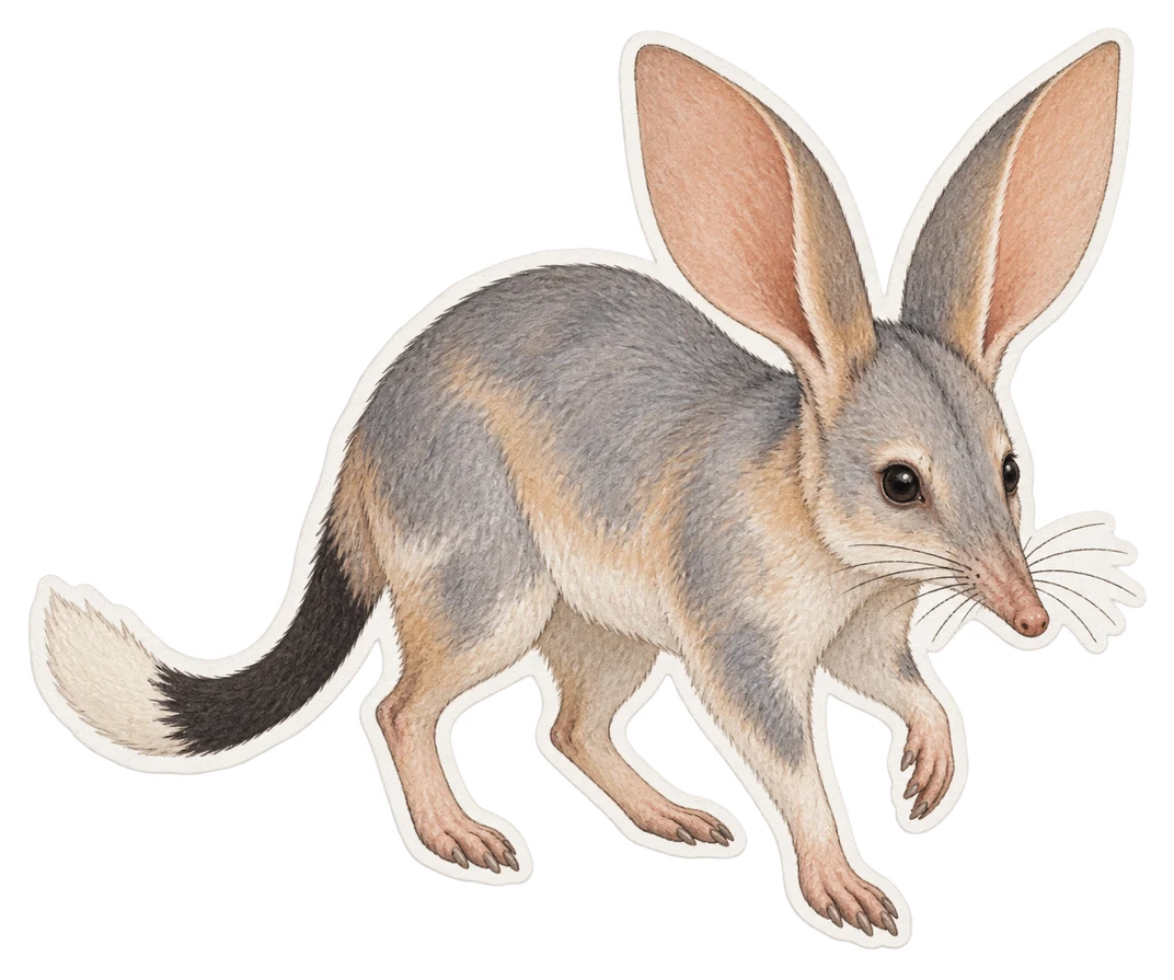 Le bilby à grandes oreilles (Macrotis lagotis)
