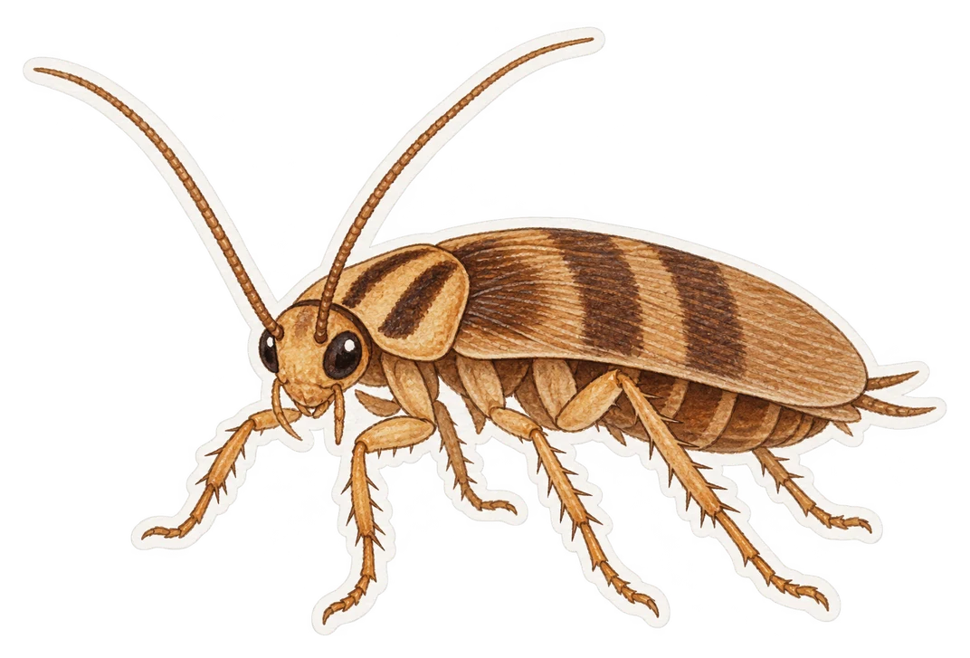 La blatte rayée (Supella longipalpa)