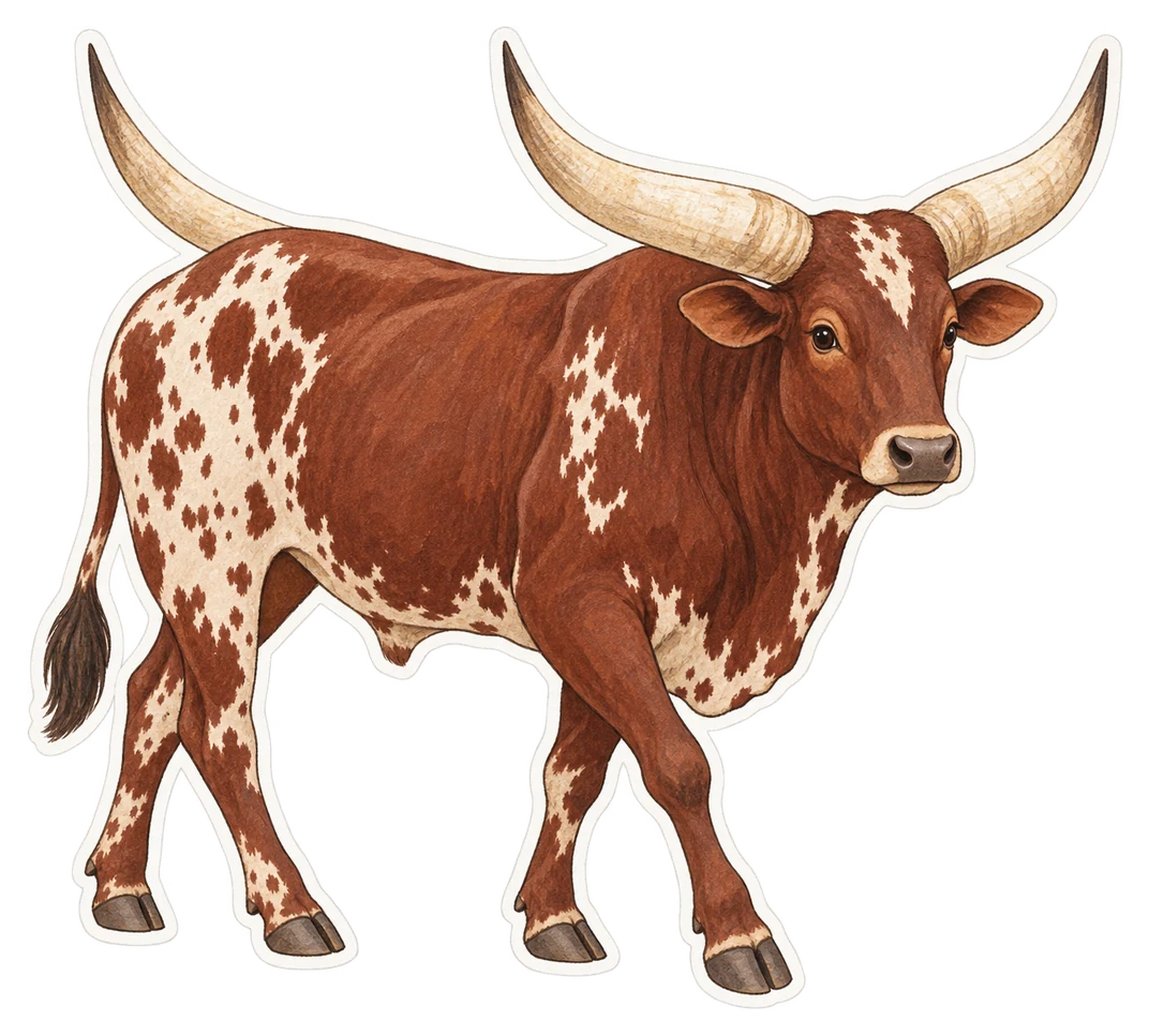 Le bœuf watussi (Bos taurus)