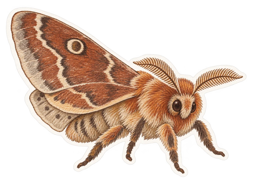 Le bombyx du trèfle (Lasiocampa trifolii)