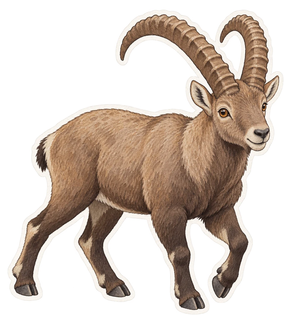 Le bouquetin des Alpes (Capra ibex)