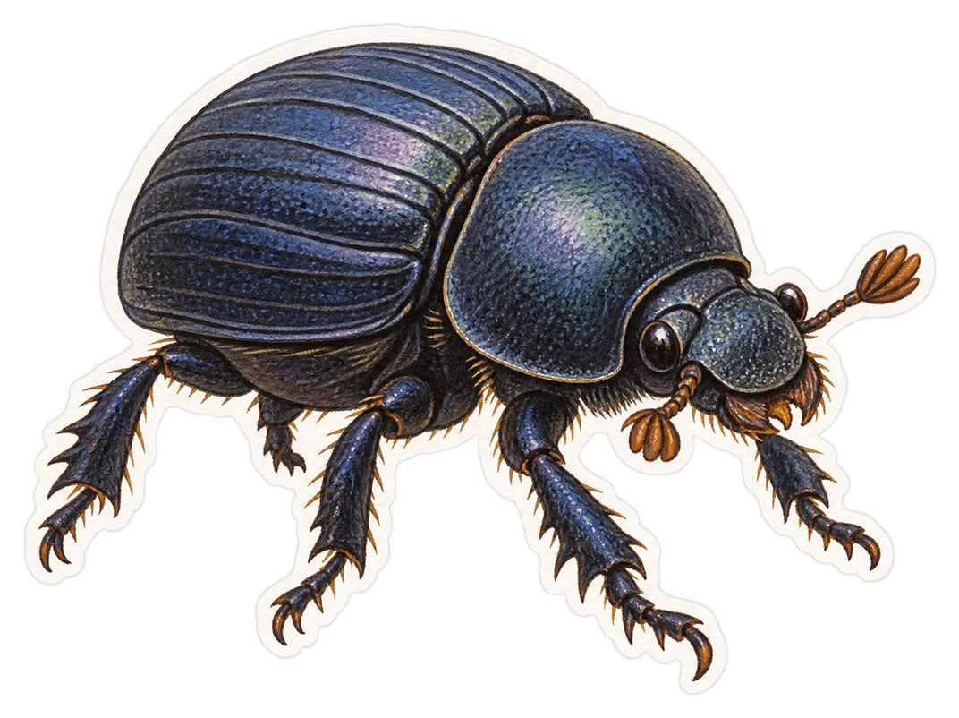 Le bousier commun (Geotrupes stercorarius)