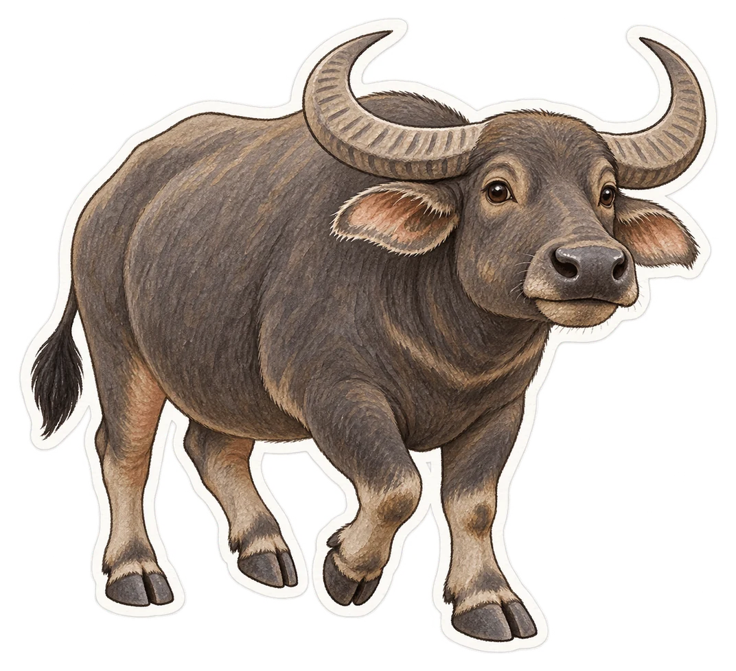 Le buffle domestique (Bubalus bubalis)