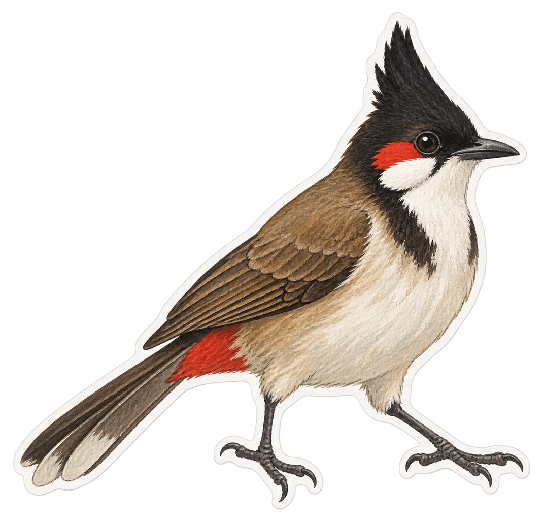 Le bulbul tricolore (Pycnonotus tricolor)