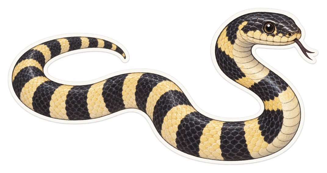 Le bungare fascié (Bungarus fasciatus)