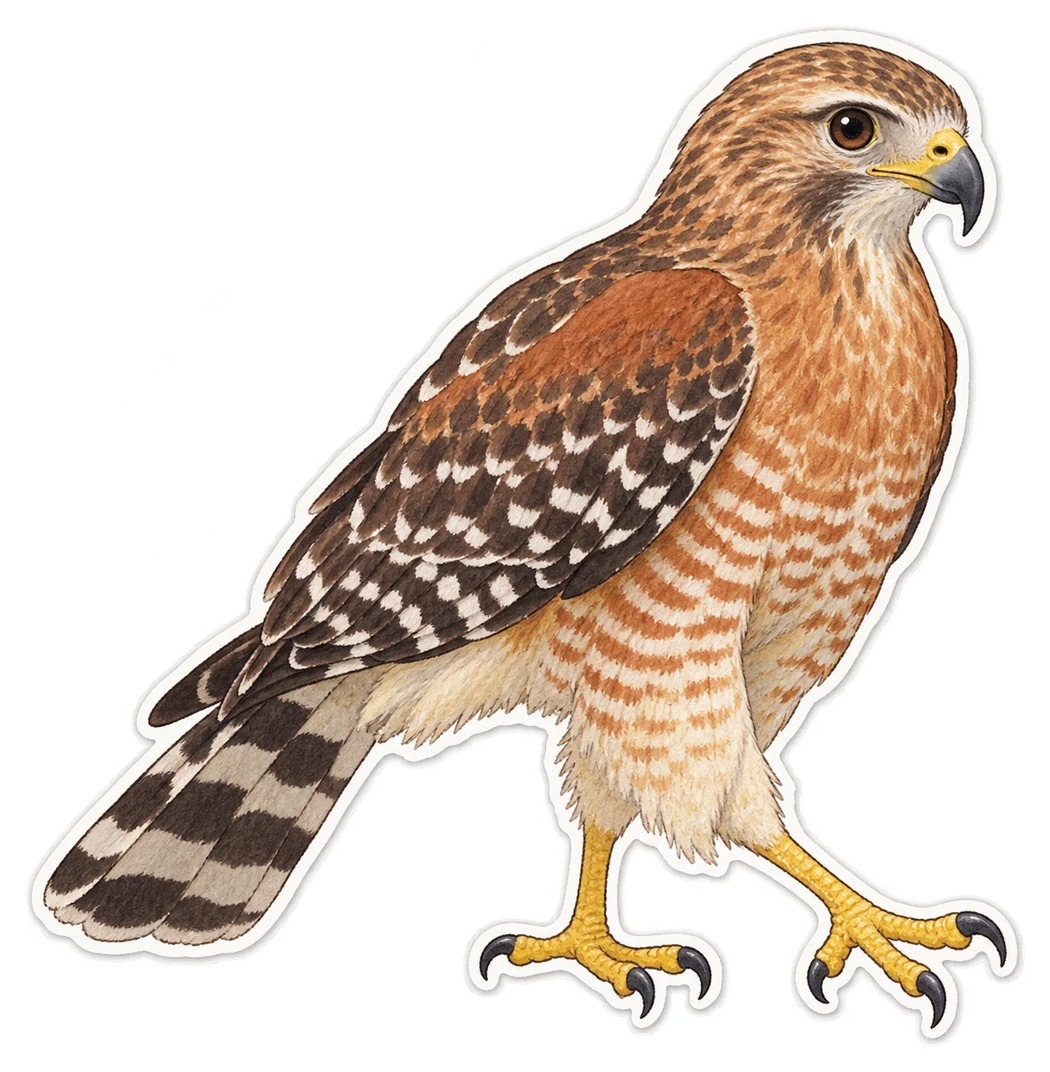 La buse à épaulettes (Buteo lineatus)