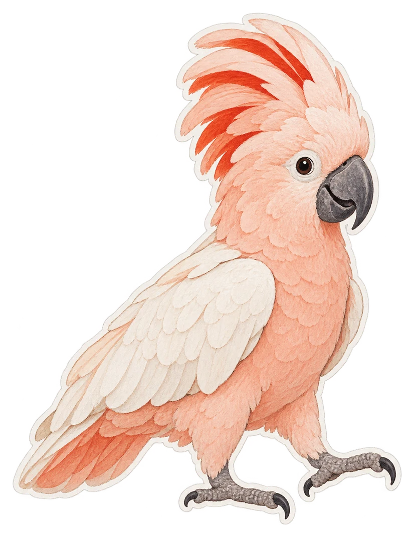 Le cacatoès à huppe rouge (Cacatua moluccensis)