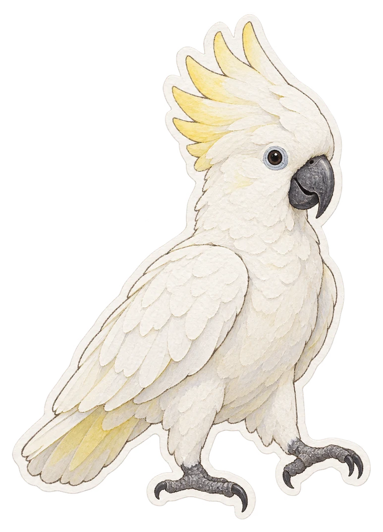 Le cacatoès blanc (Cacatua alba)