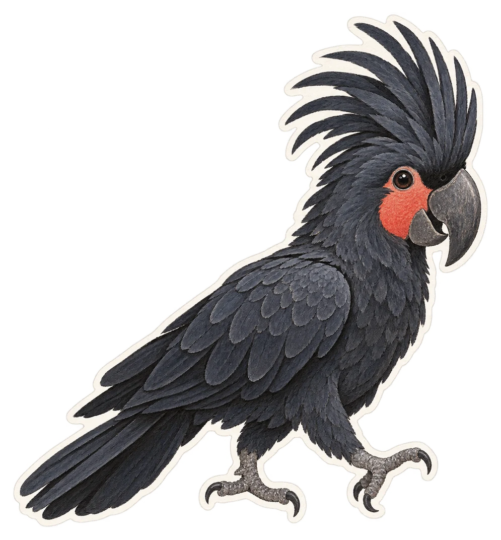 Le cacatoès noir (Probosciger aterrimus)