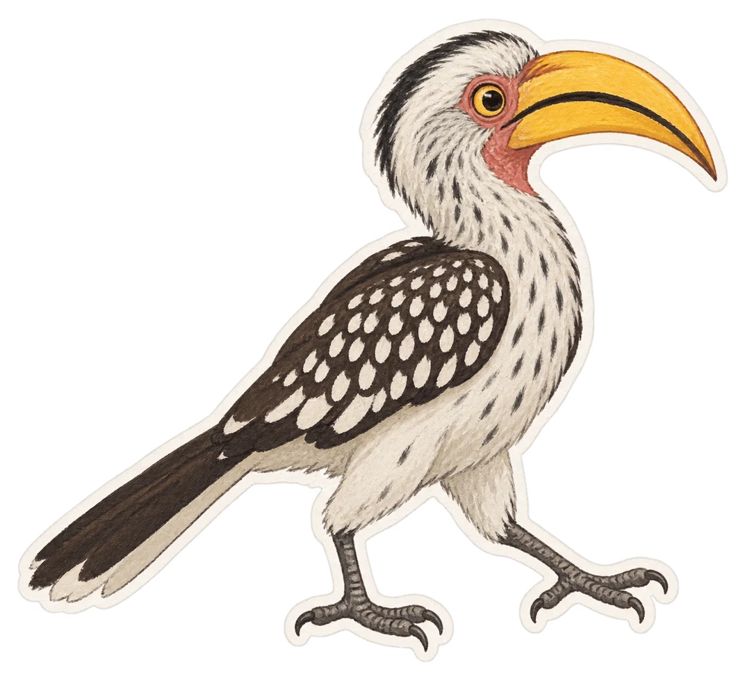 Le calao à bec jaune (Tockus flavirostris)