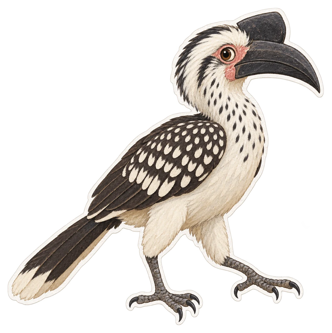 Le calao à bec noir (Lophoceros nasutus)