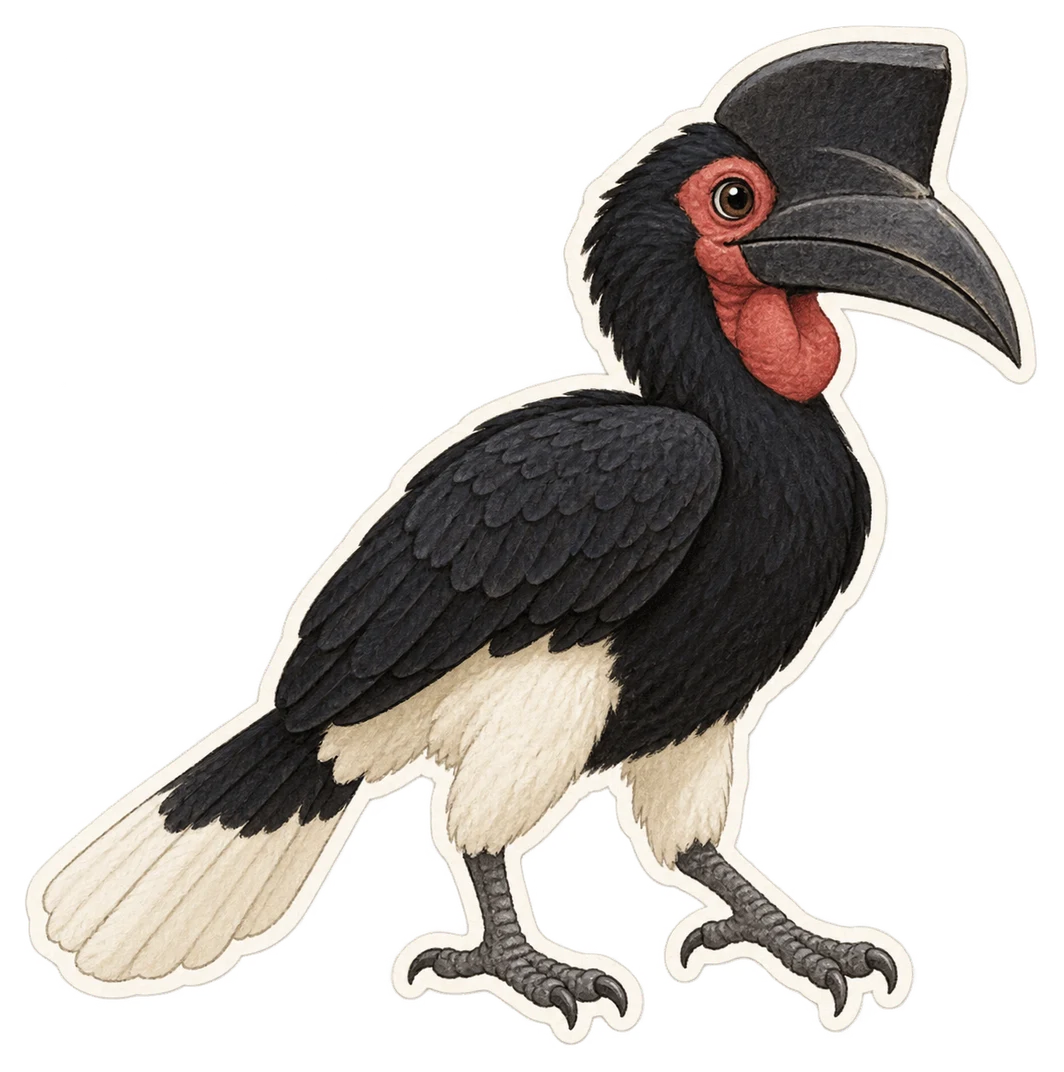 Le calao à casque noir (Ceratogymna atrata)