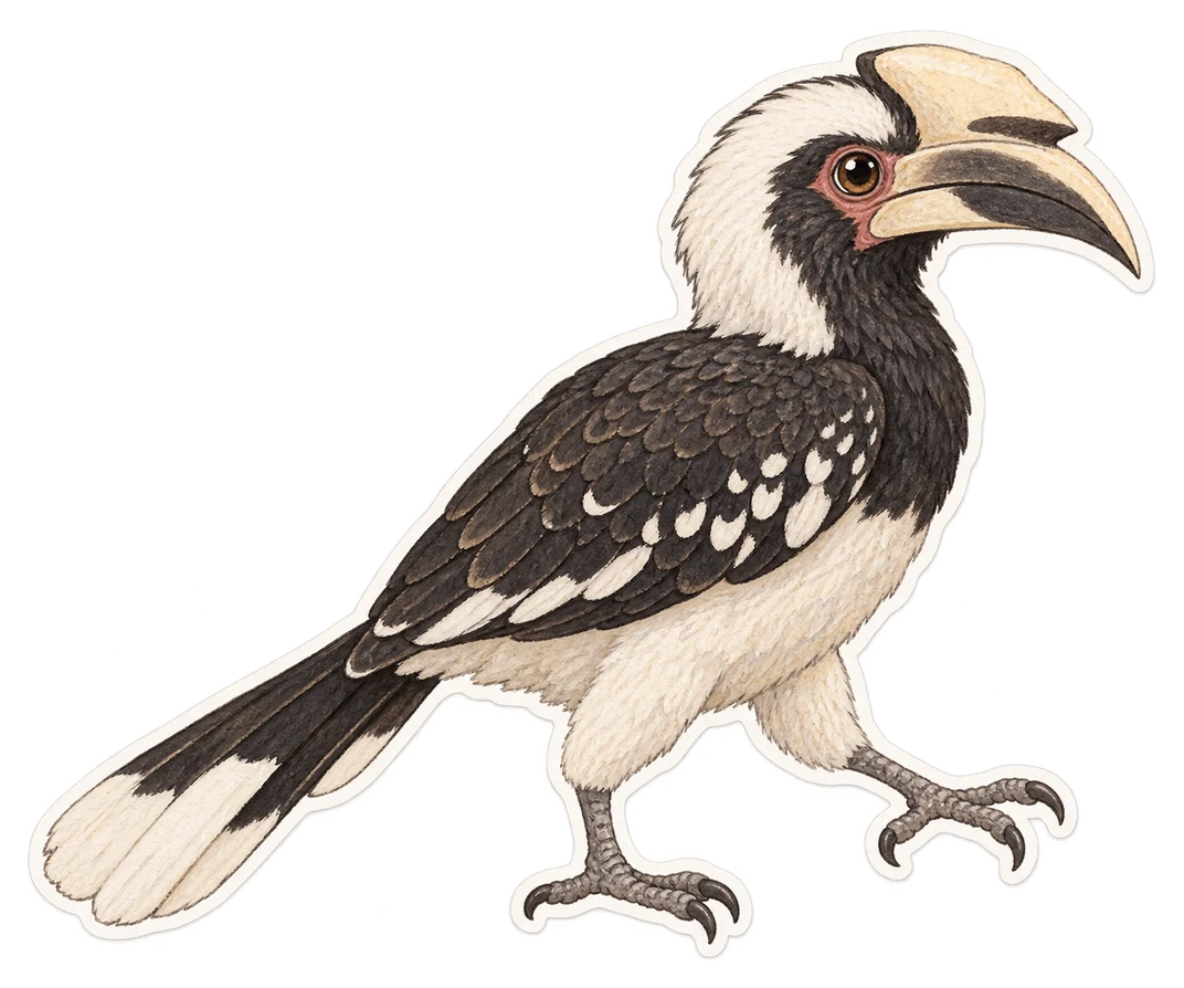 Le calao couronné (Lophoceros alboterminatus)