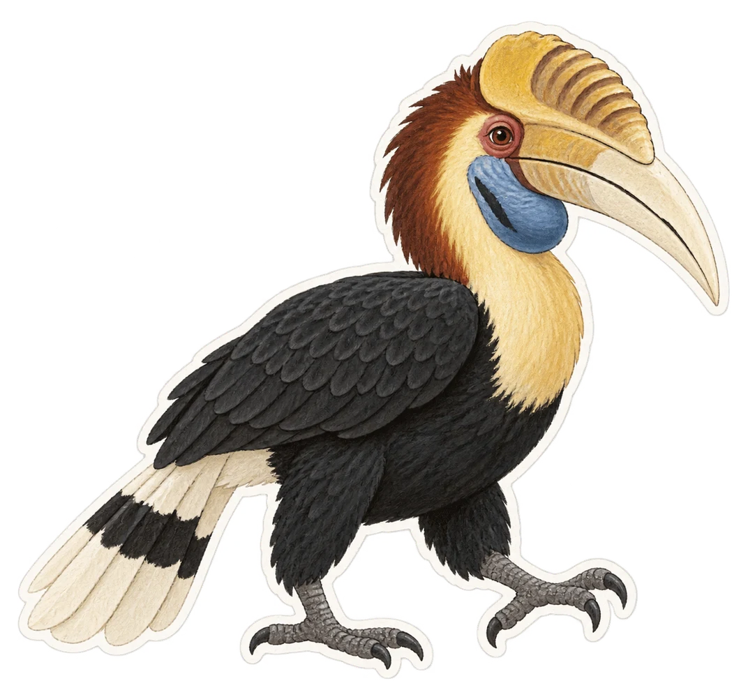 Le calao festonné (Rhyticeros undulatus)