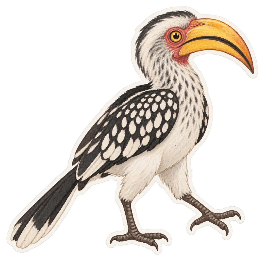 Le calao leucomèle (Tockus leucomelas)