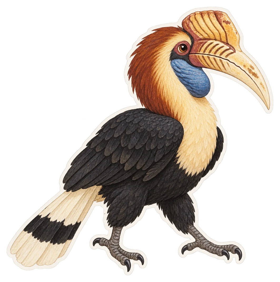 Le calao papou (Rhyticeros plicatus)