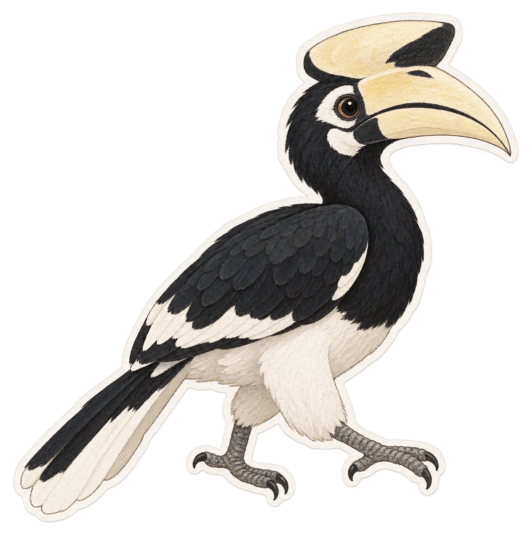 Le calao pie oriental (Anthracoceros albirostris)