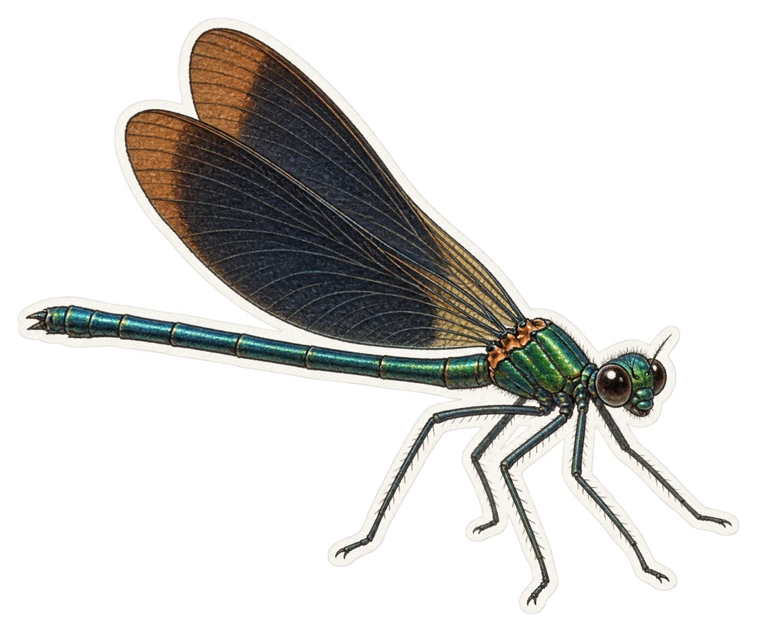 Le caloptéryx hémorroïdal (Calopteryx haemorrhoidalis)